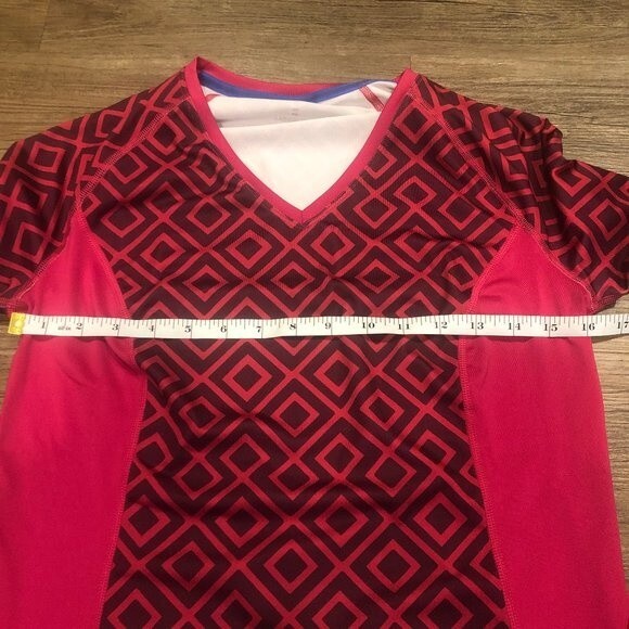 Lands' End Long Sleeve Athletic Shirt Colorblock Geometric XS Extra Small Pink - Picture 5 of 7